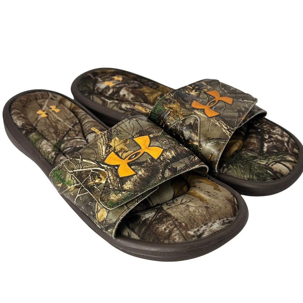 Under Armour Ignite Camo Mens Slides Realtree Xtra 4D Foam Sandals Casual